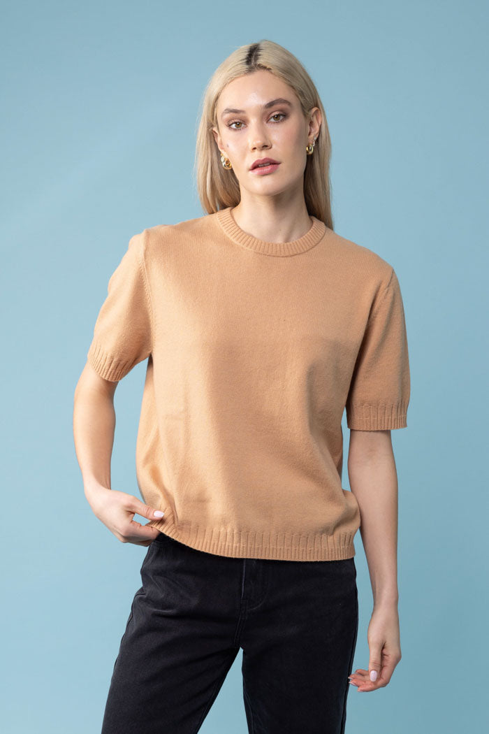 beige knitted top