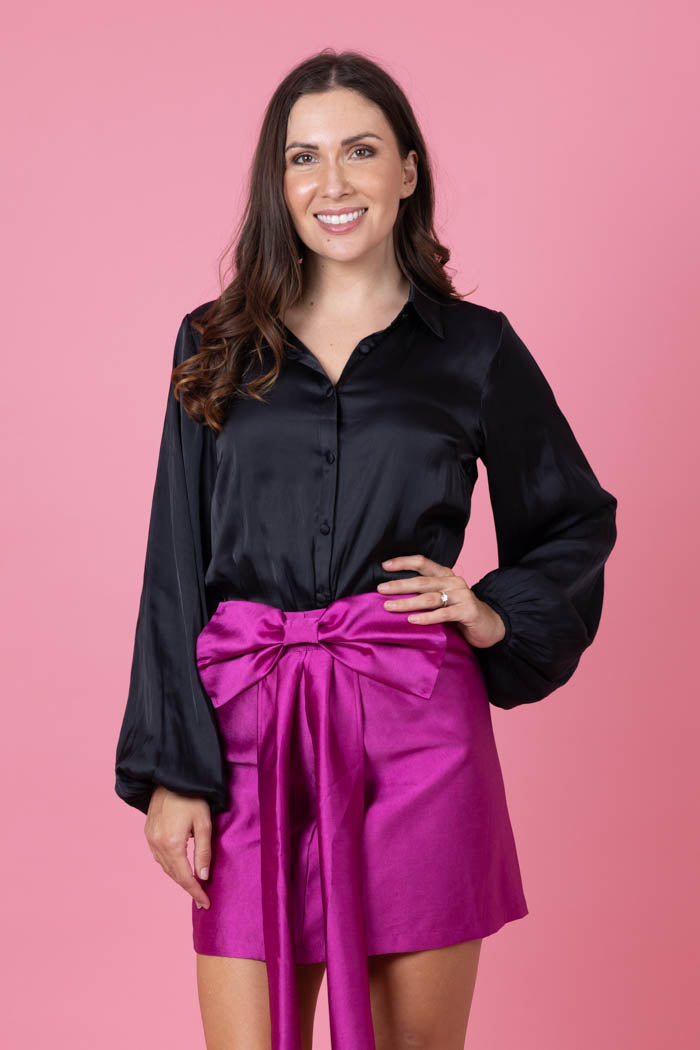 black satin blouse shirt