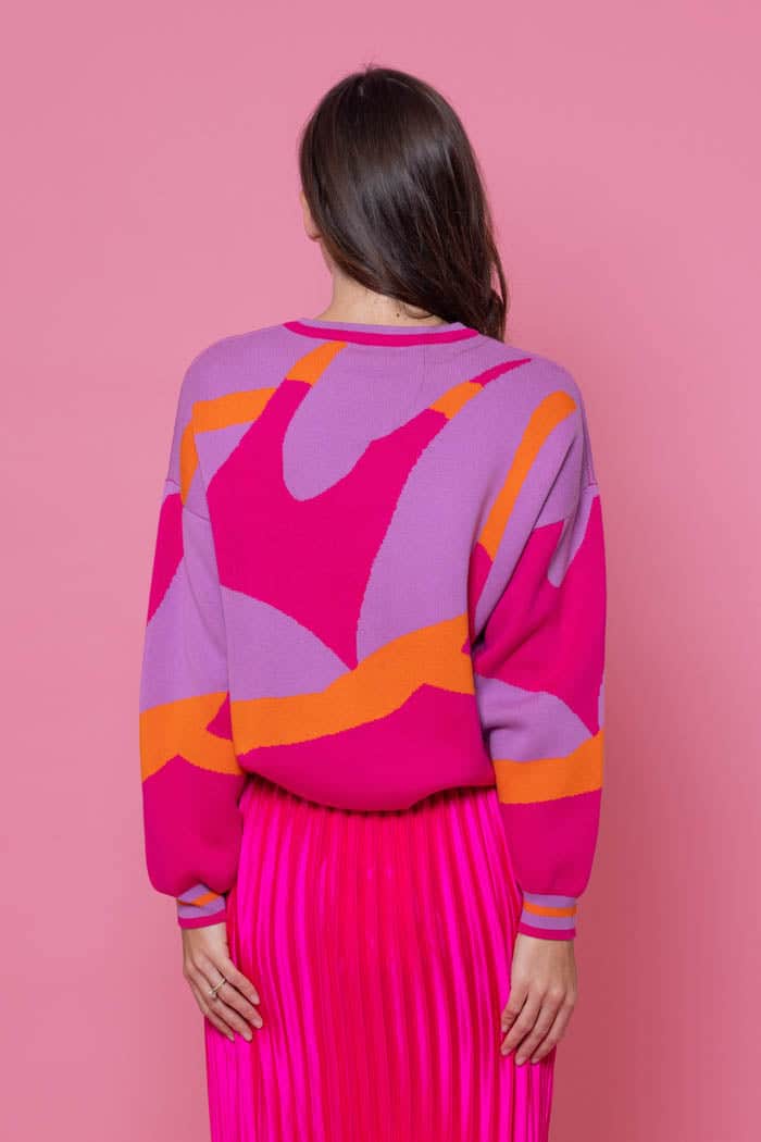 Sasha Jacquard Knit Jumper Pink 3
