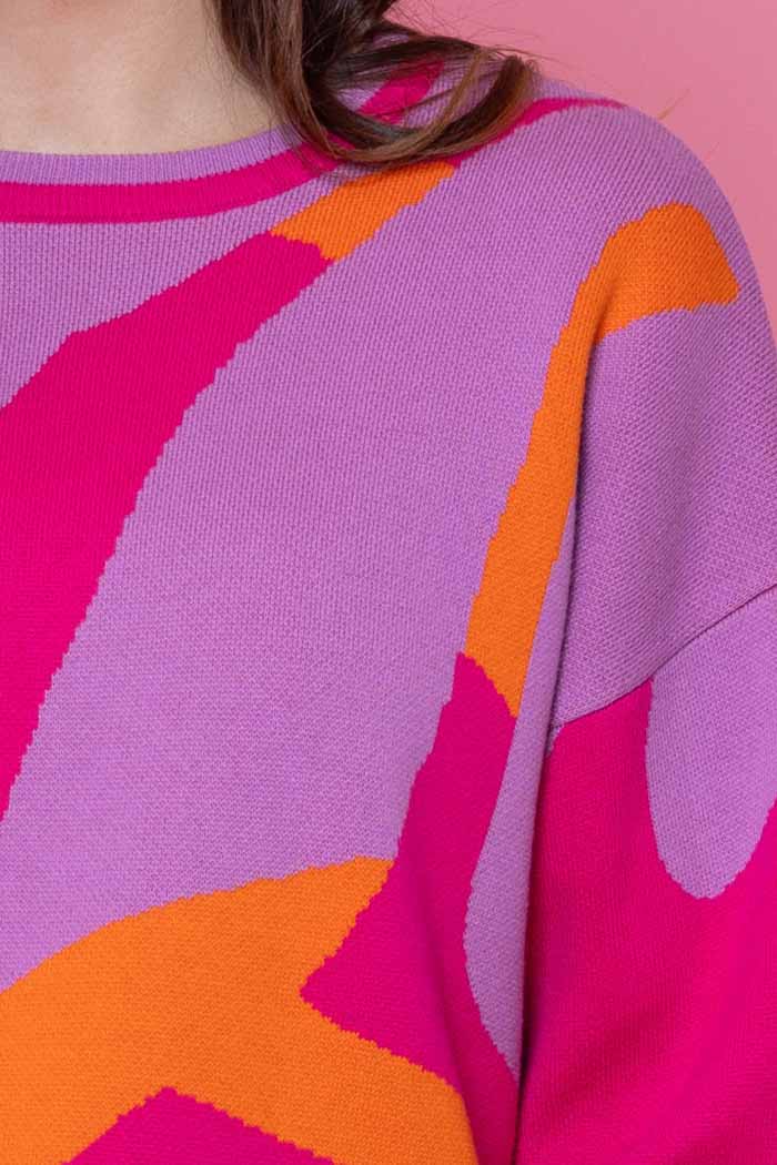 Sasha Jacquard Knit Jumper Pink 4