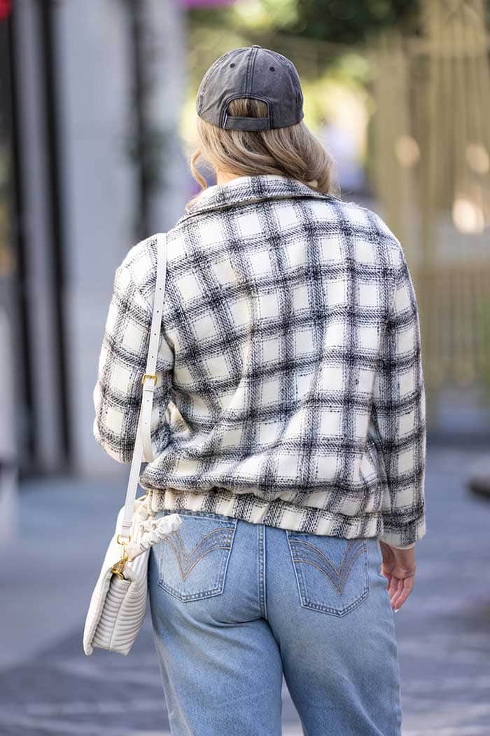 Saskia Bomber Jacket Black Check 3