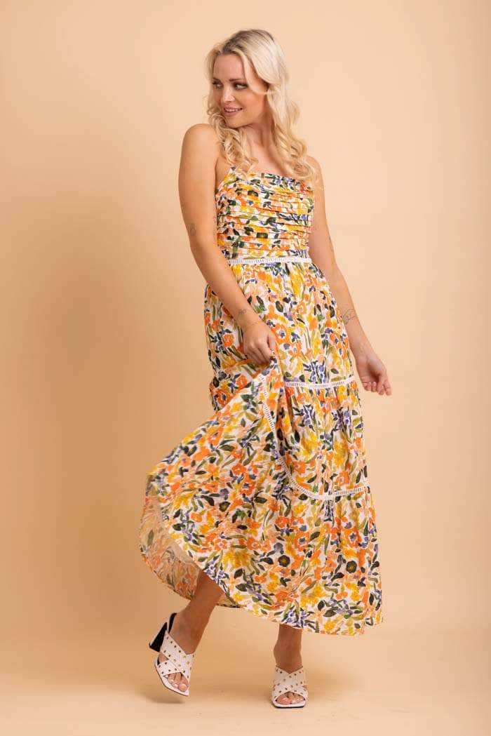 yellow floral maxi dress