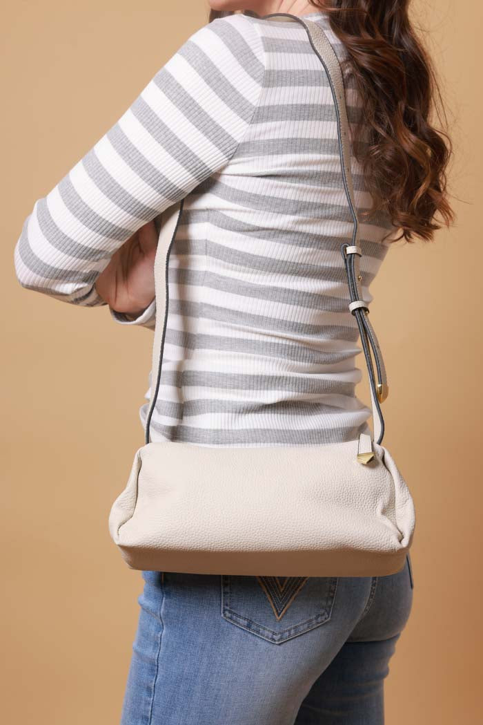 cream leather handbag