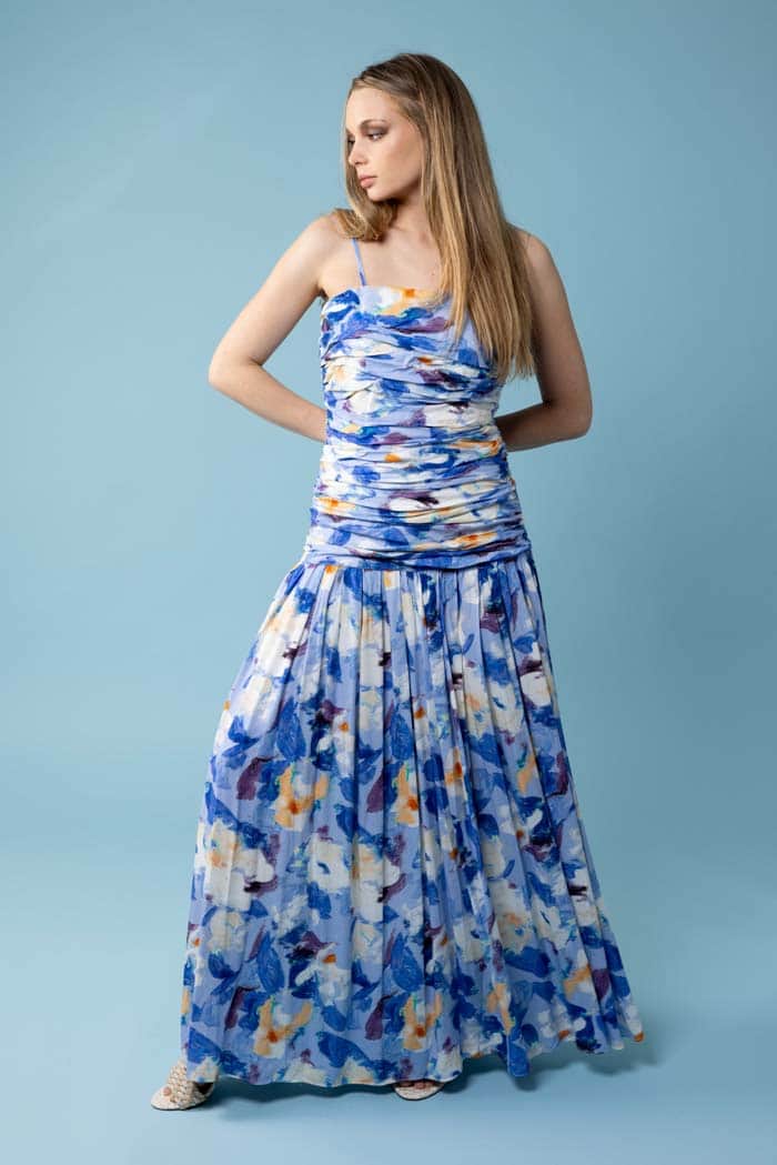 watercolour maxi dress Sky Maxi Dress Blue Watercolour – Augustine