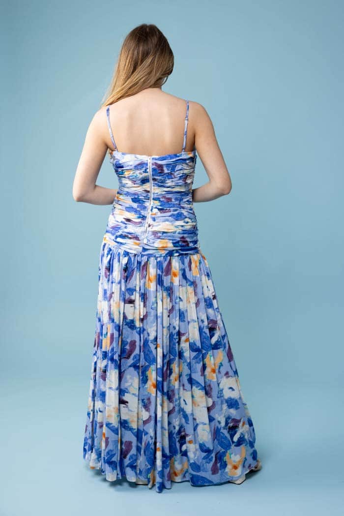 Sky Maxi Dress Blue Watercolour 3