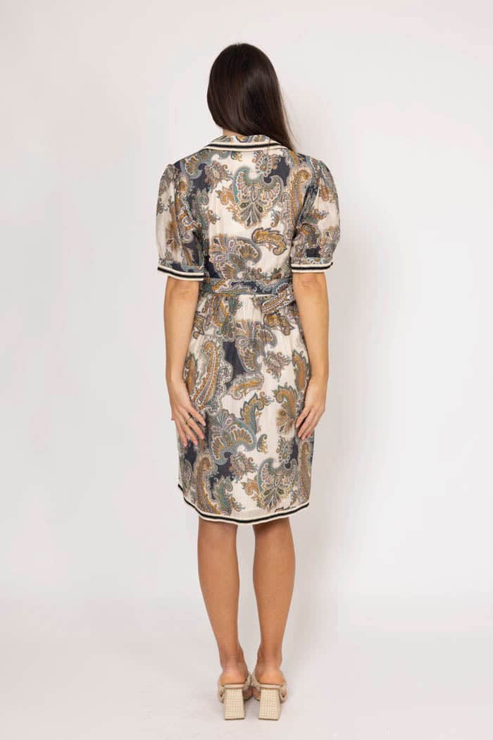 Penelope Shirt Dress Paisley Cream 4