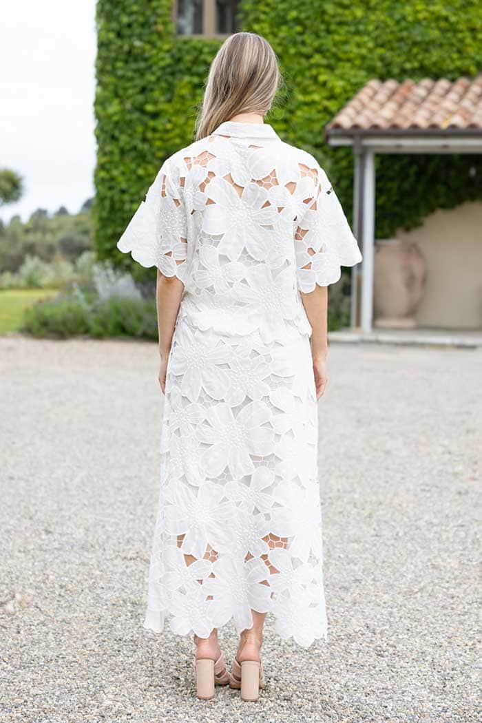 Crete Embroidered Skirt White 3
