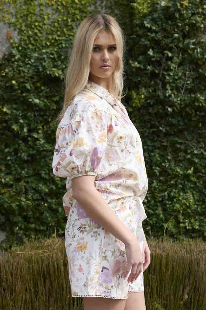 Gilly White Floral Shirt 2