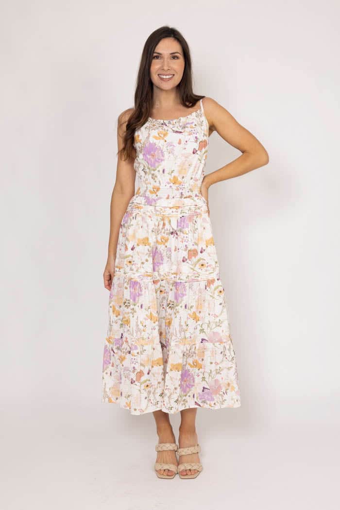 Matai White Floral Maxi Dress 5
