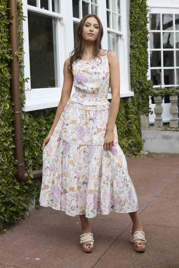 Matai White Floral Maxi Dress