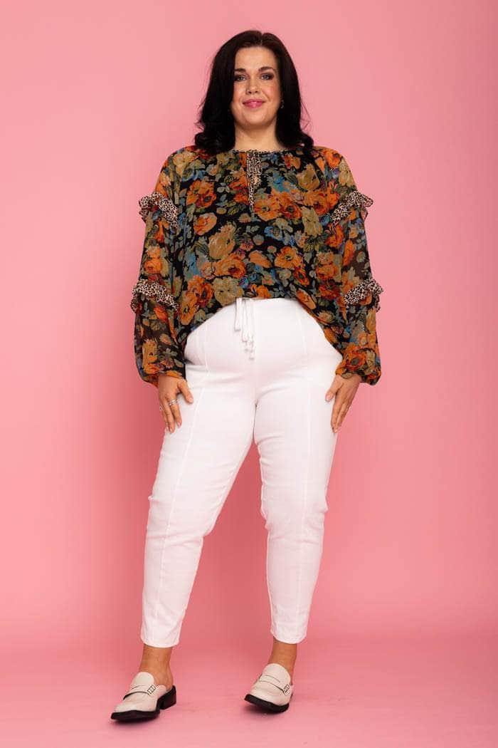 white denim pants plus size