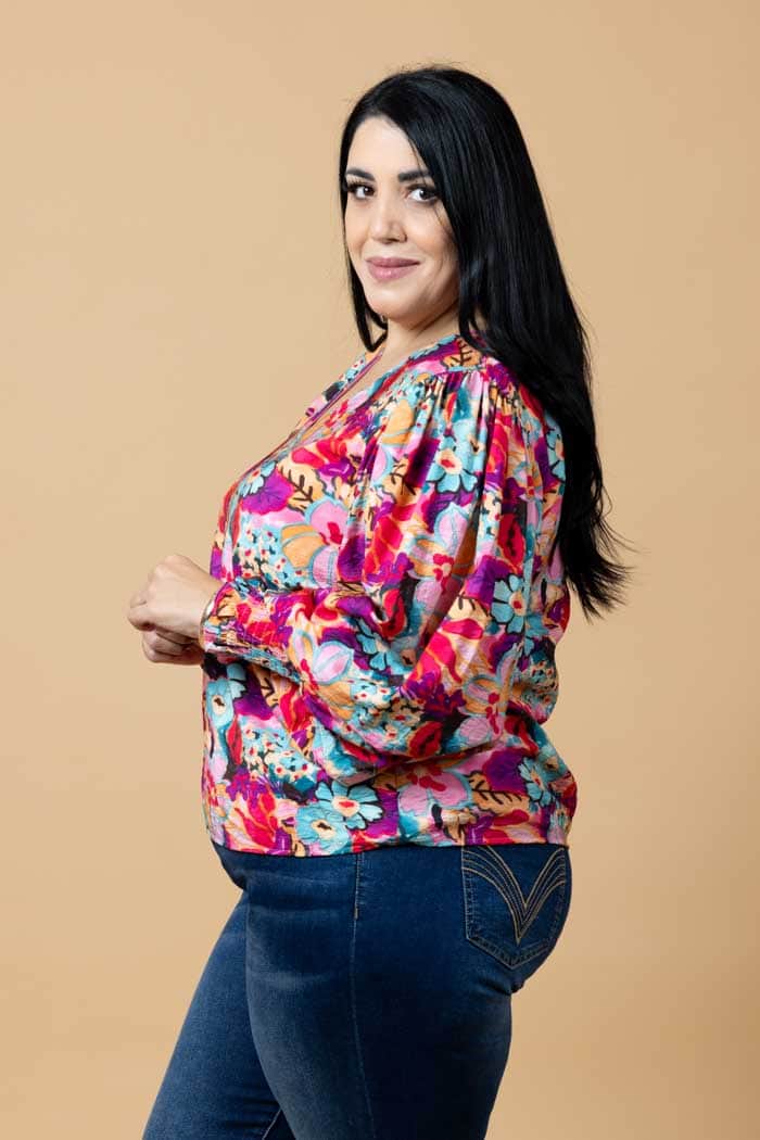Tamara V Neck Top Floral 5