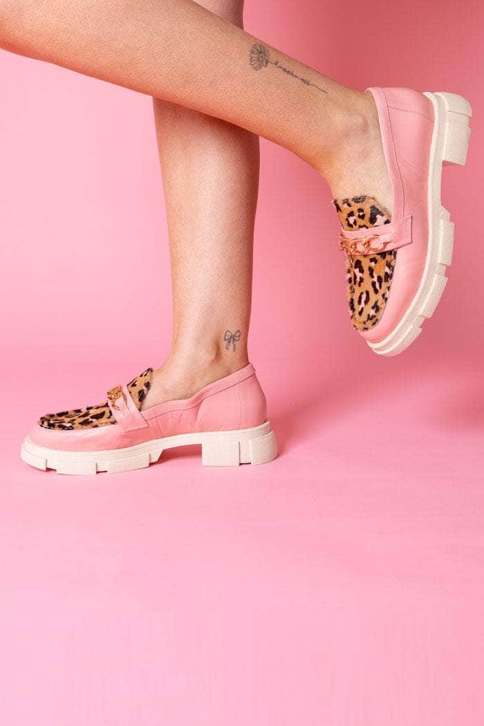 leopard print loafer shoes