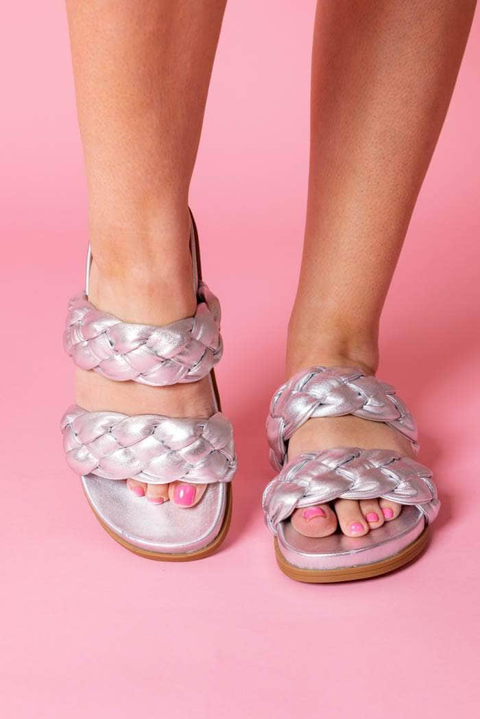 silver sandals