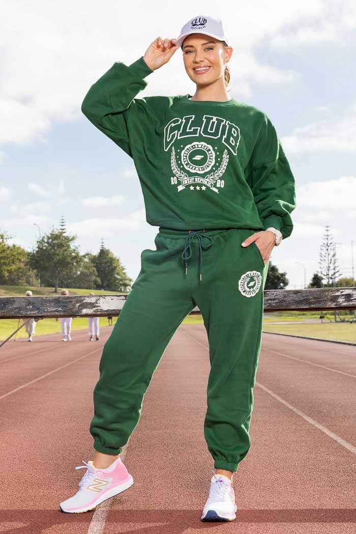 green track pant activewear