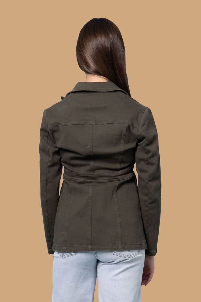 Wyona Khaki Denim Blazer 3