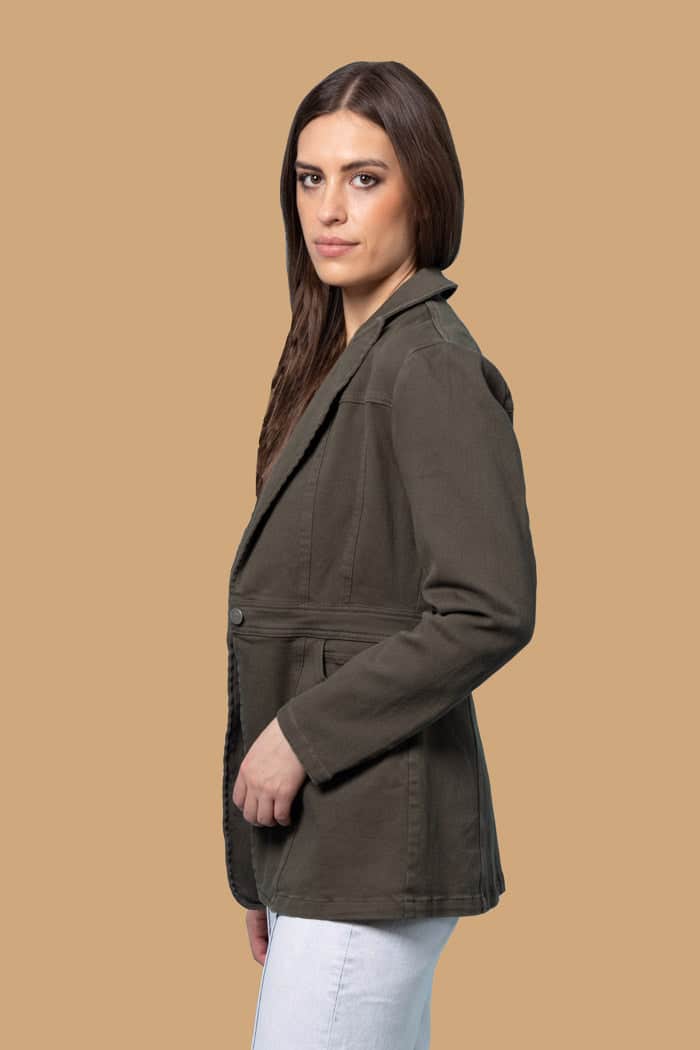 Wyona Khaki Denim Blazer 2