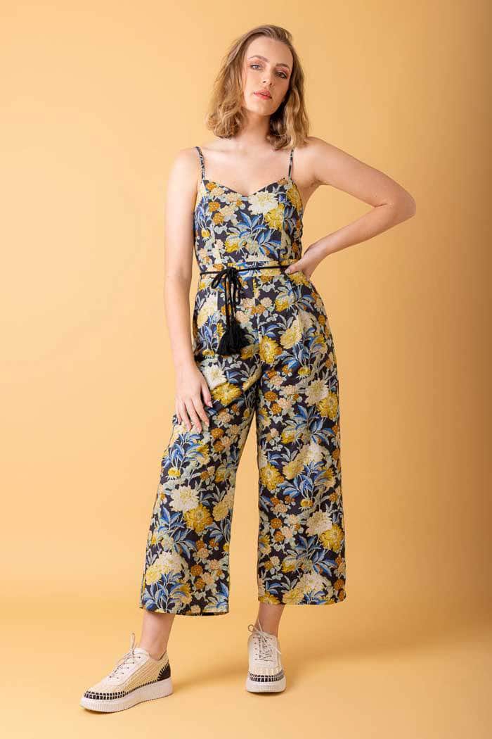 black floral jumpsuit