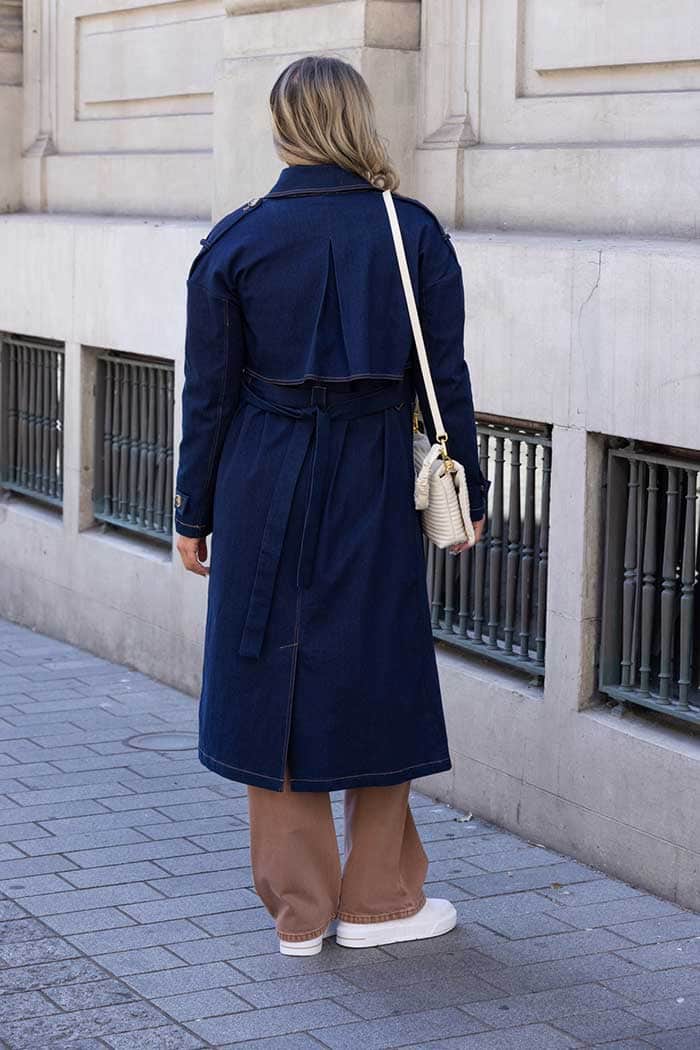 Zelda Dark Blue Denim Trench Coat 4