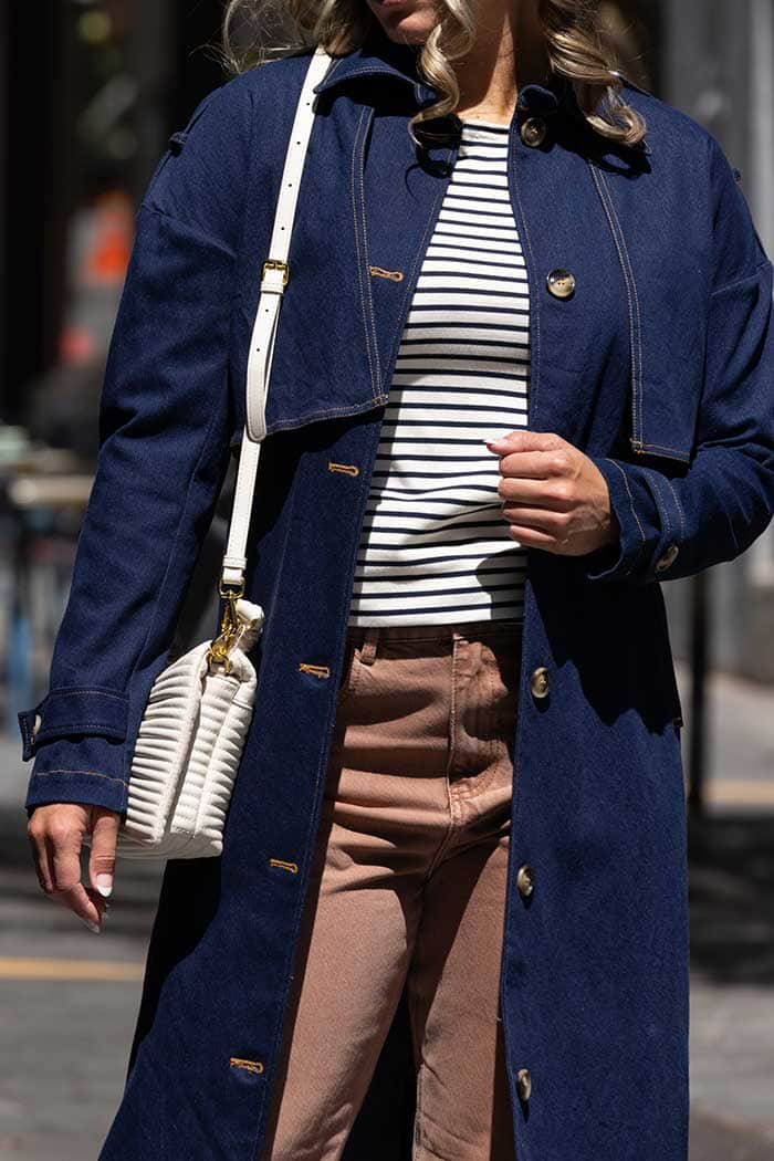 Zelda Dark Blue Denim Trench Coat 3
