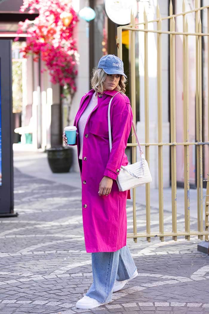 Zelda Trench Coat Hot Pink 2