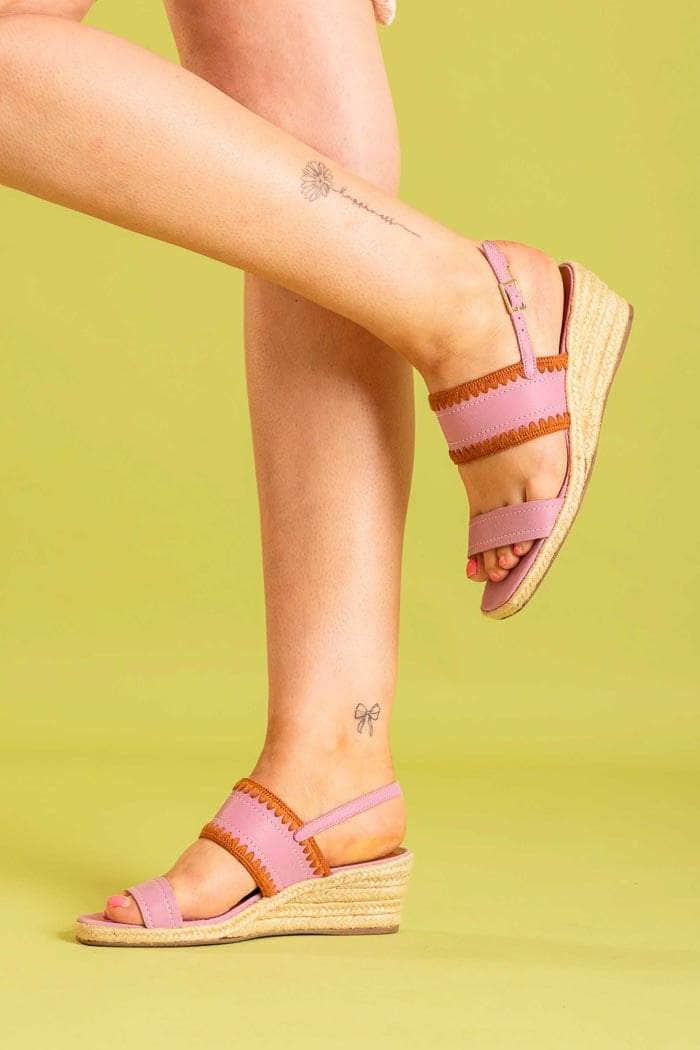 pink wedge heel
