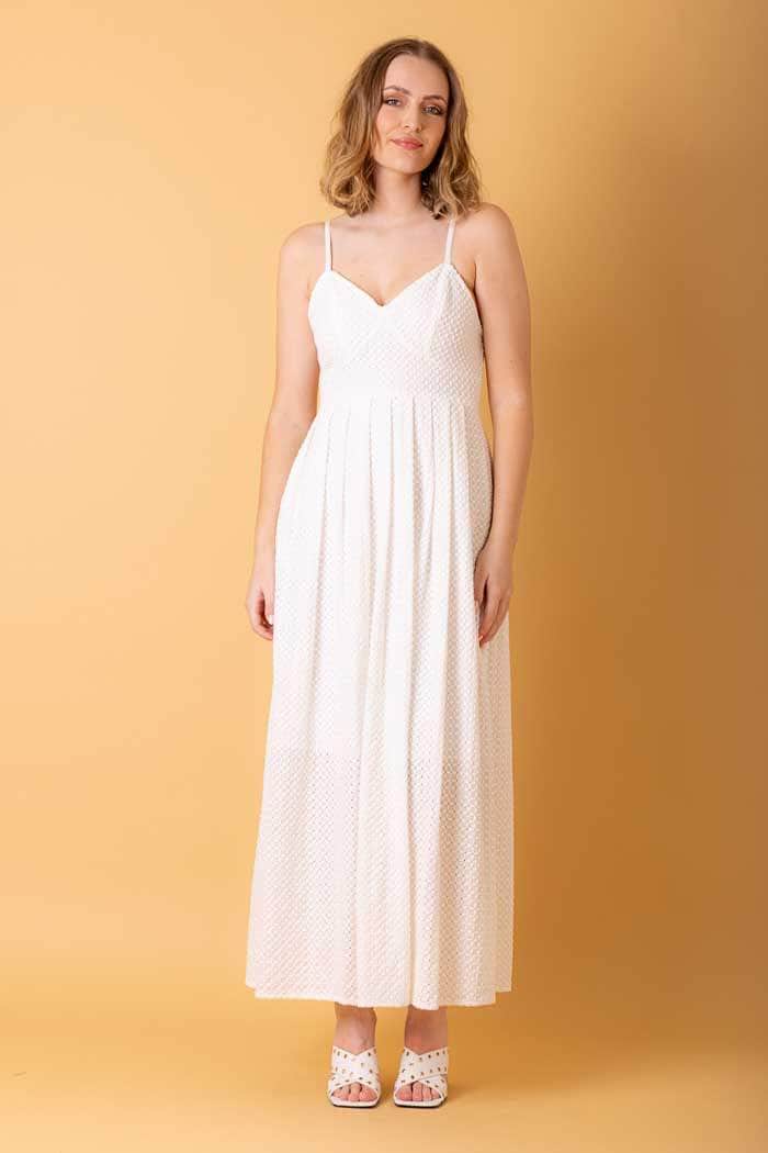 white maxi dress embroidered