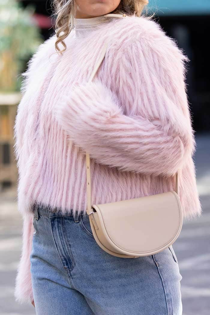 Zoe Fur Jacket Blush 2