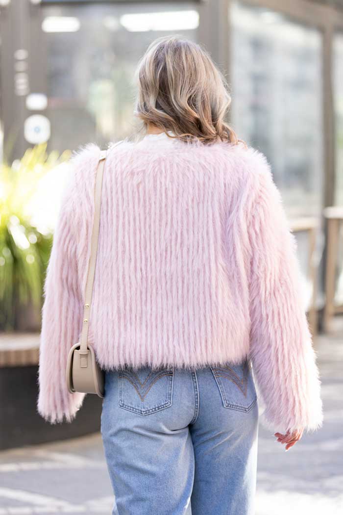 Zoe Fur Jacket Blush 3