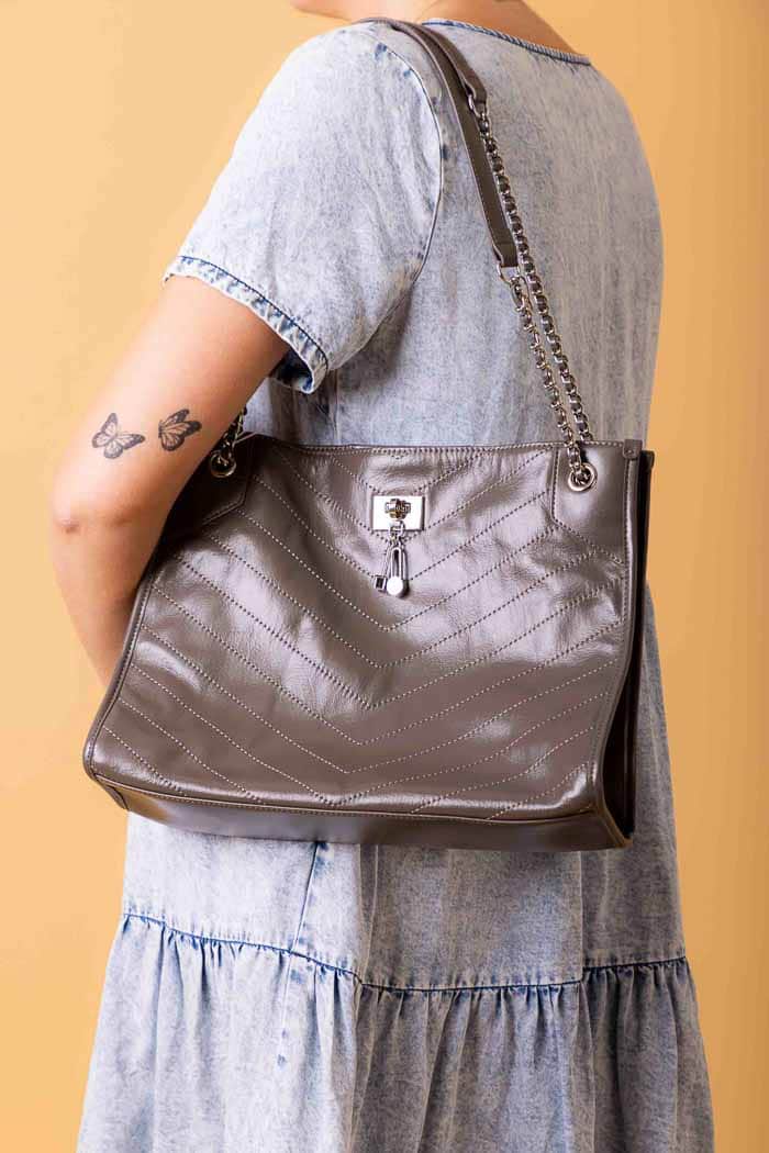 large brown tote handbag