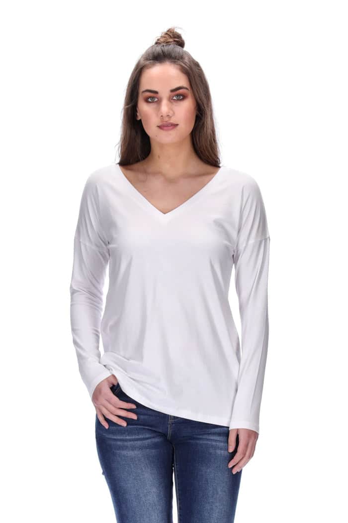 Zoe Long Sleeve Top White
