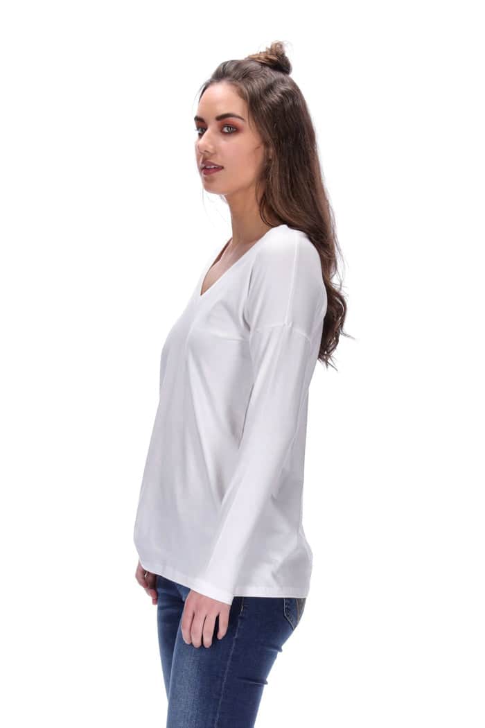 Zoe Long Sleeve Top White 3