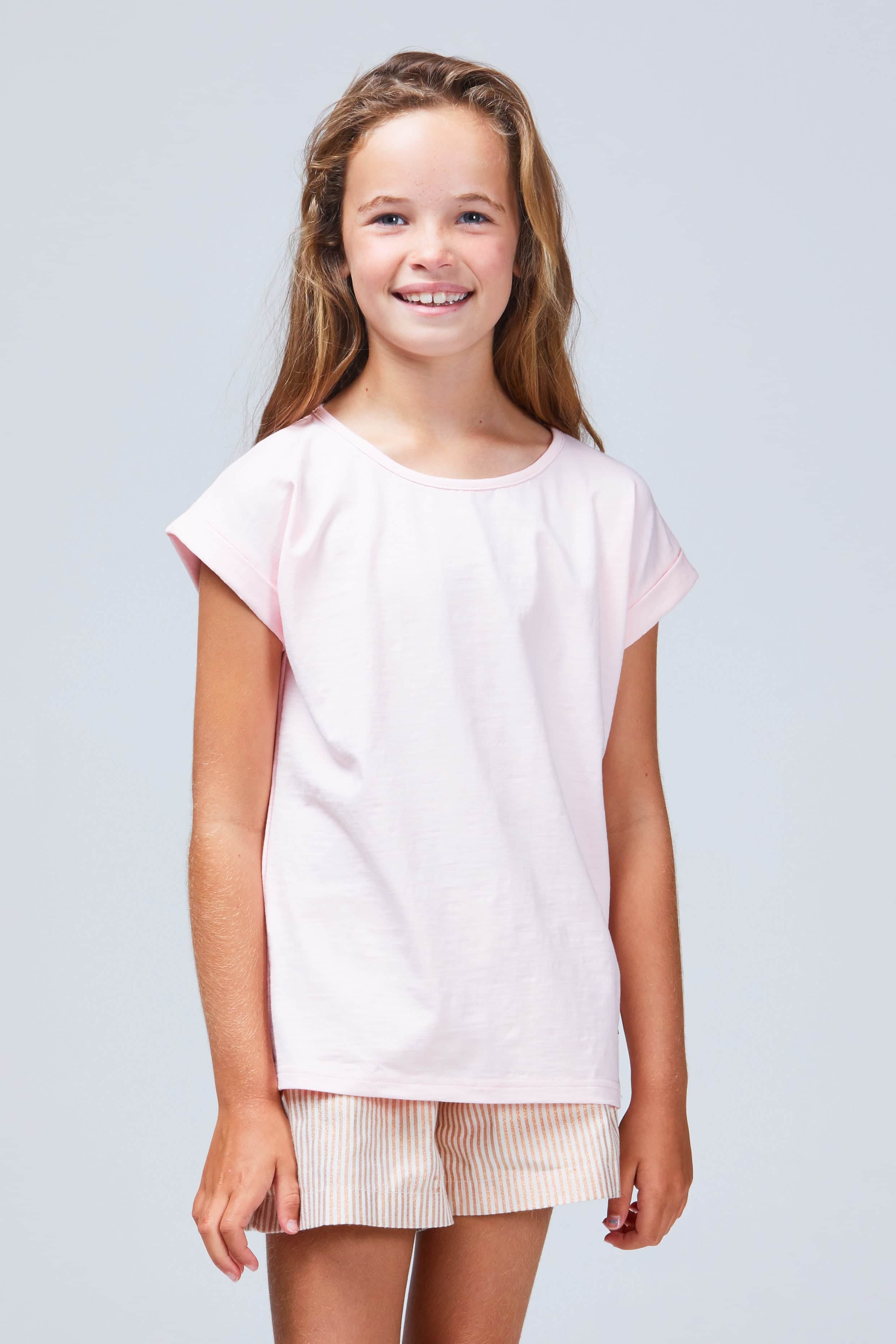 baby pink girls basic tee