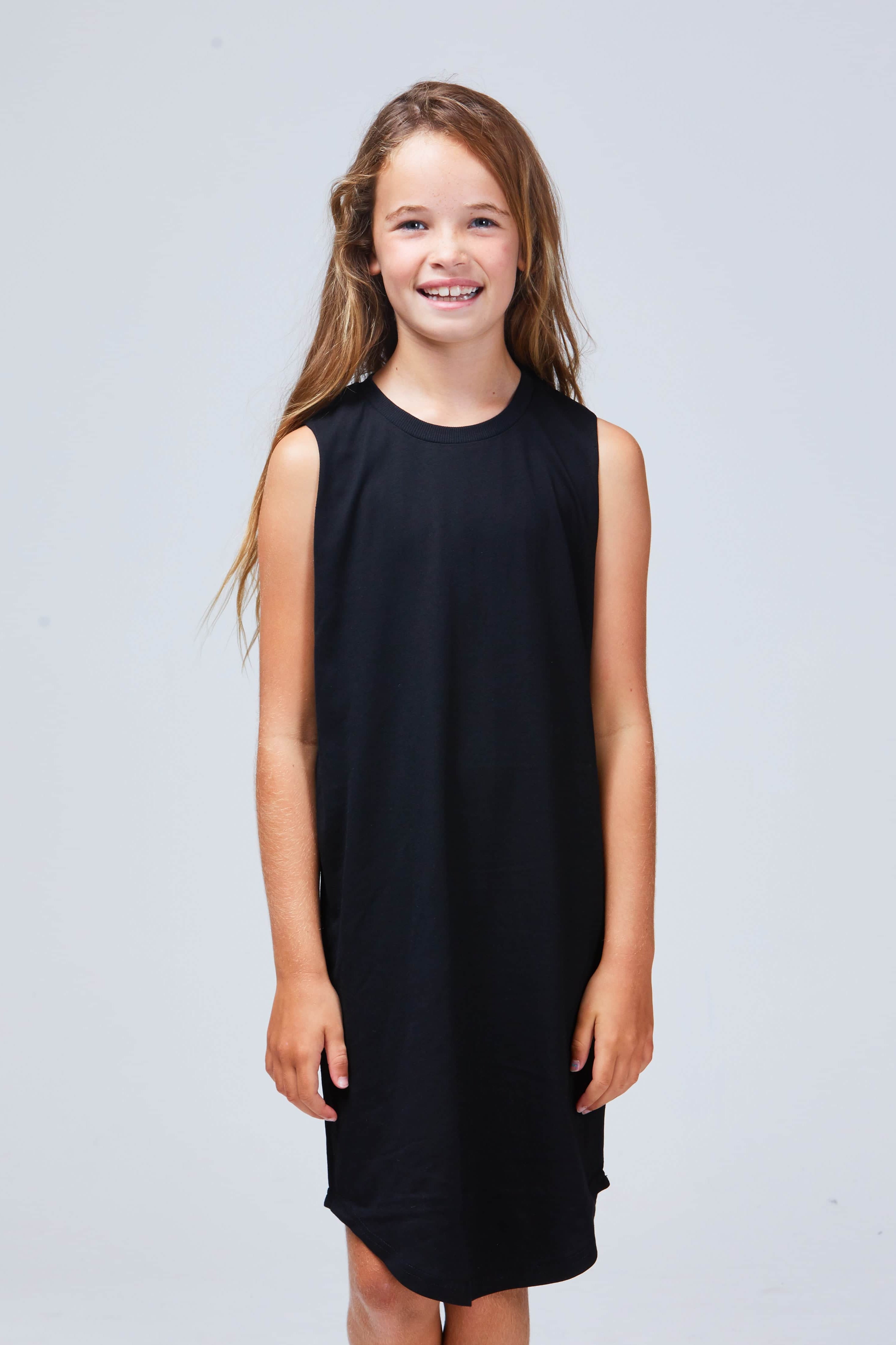 girls singlet dress black