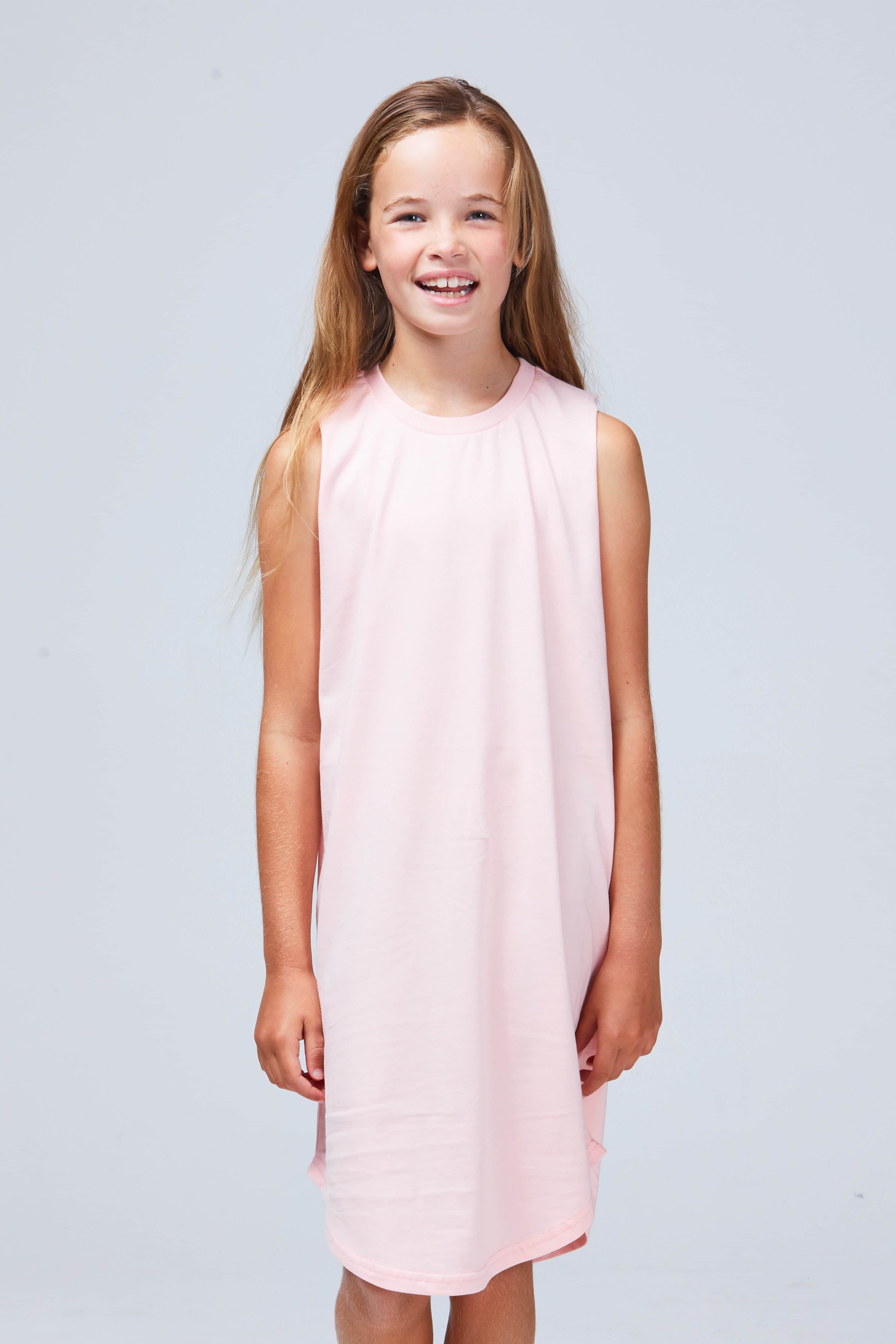 girls singlet dress pink