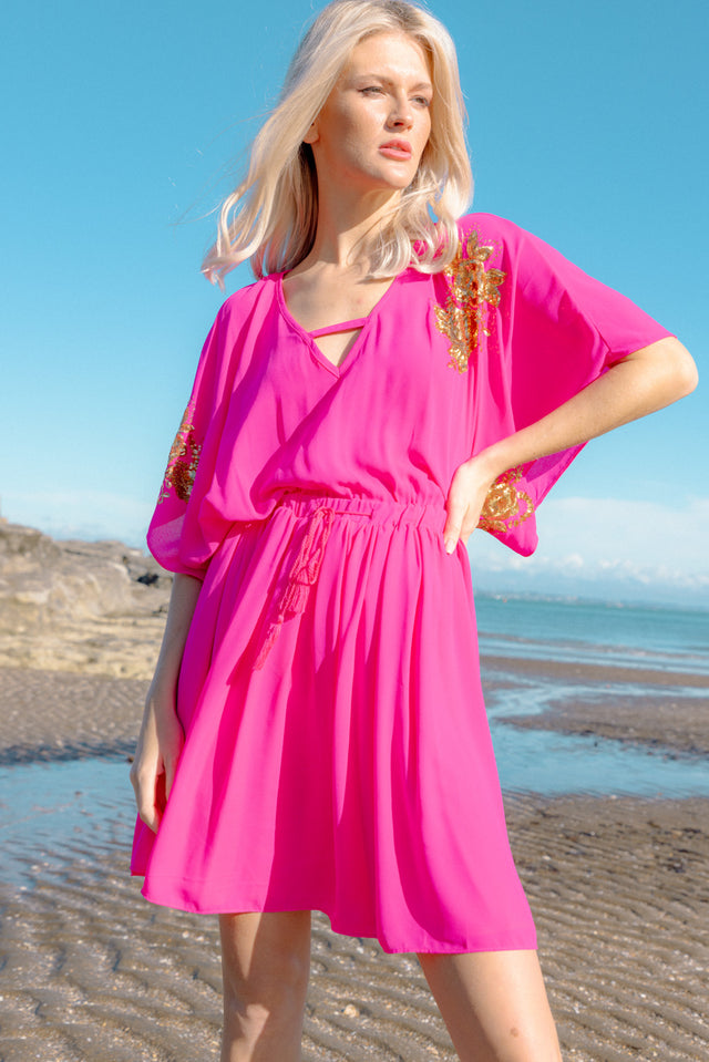 pink dress sequin
