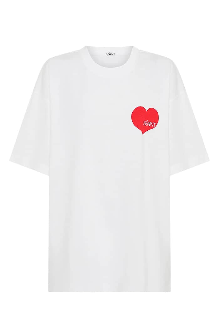 SSAINT Heart Tee White Red