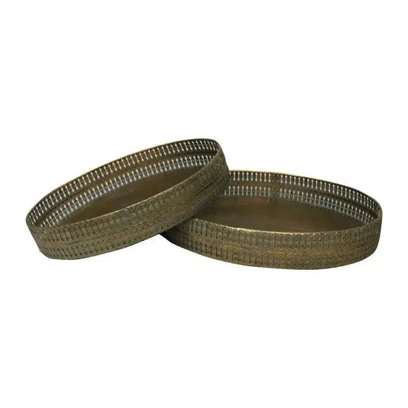 Le Forge Metal Tray Round set/2 Gold