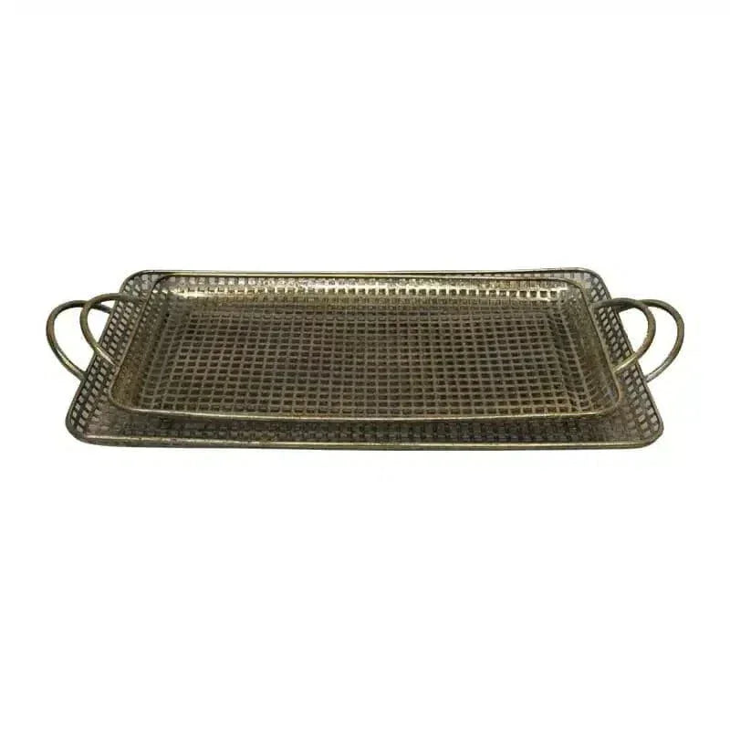 Le Forge Metal Tray Mesh set/2 Gold 2