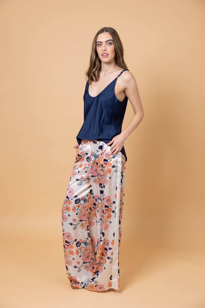 Stevie Satin Singlet Navy 2