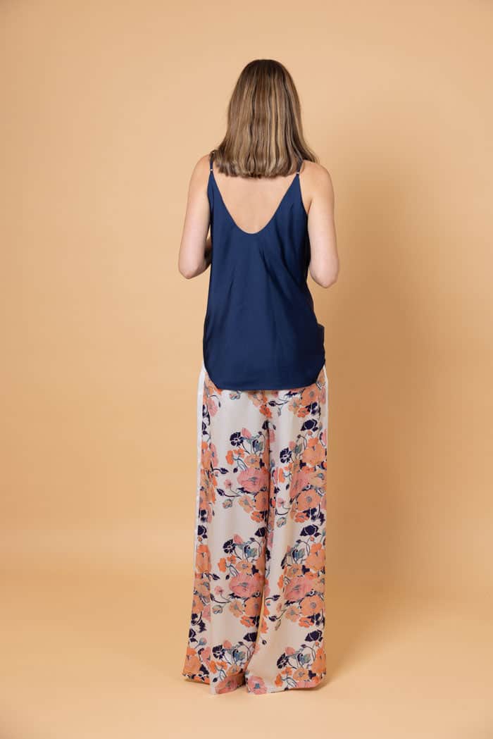 Stevie Satin Singlet Navy 3