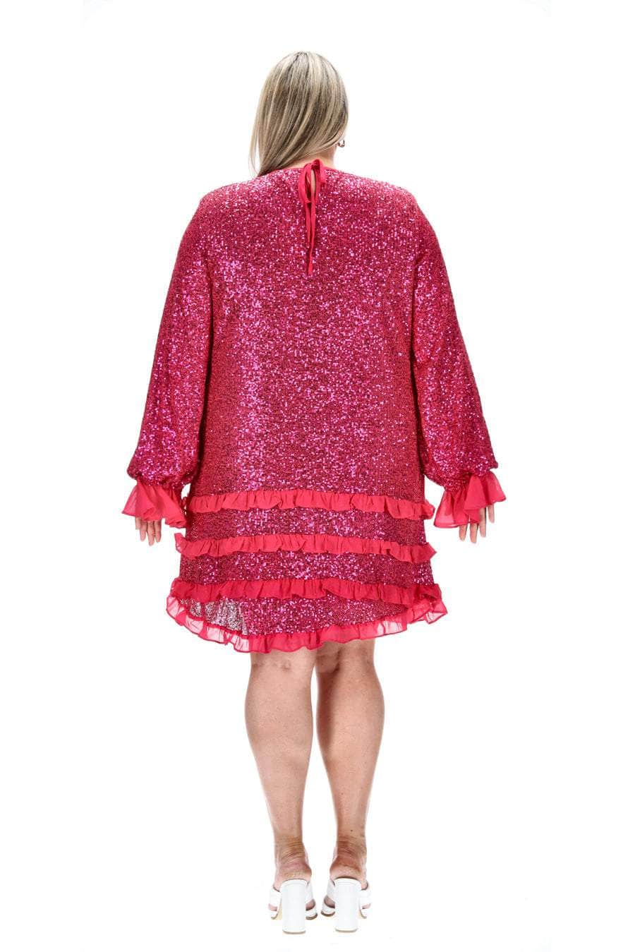 plus size pink sequin dress