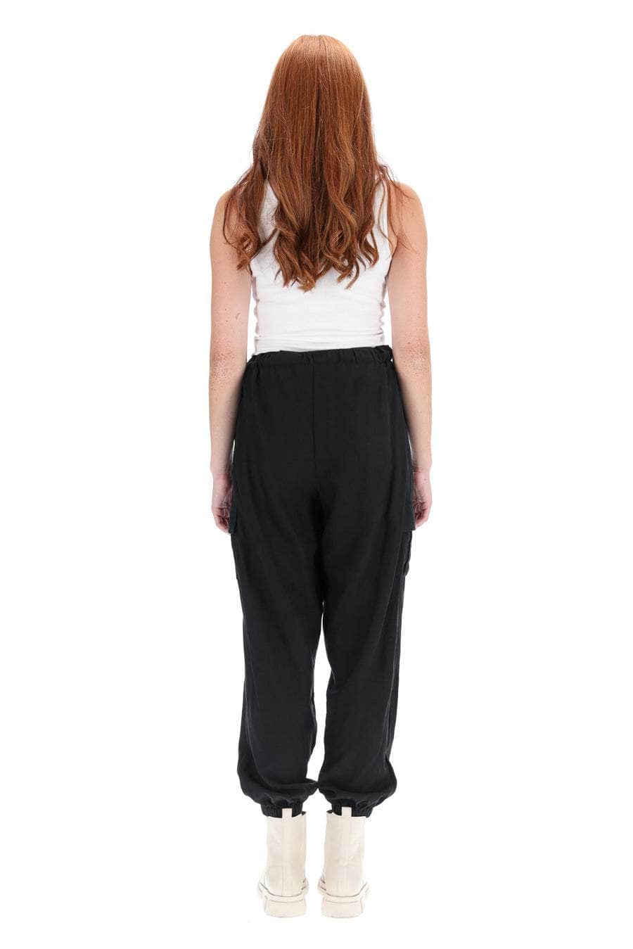 Hannah Cargo Pant black elastic waistband
