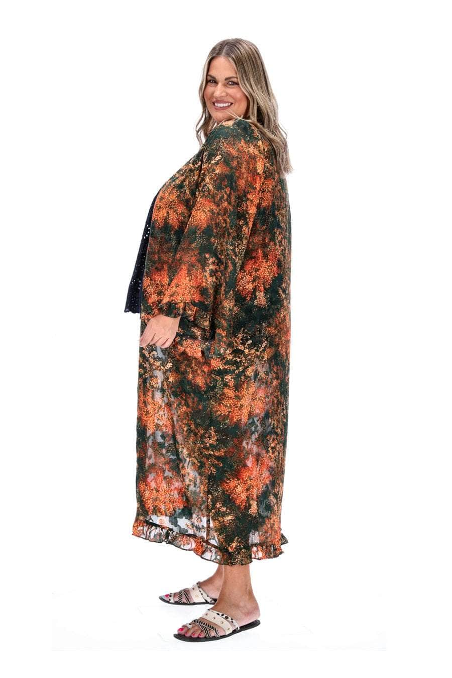 Plus Size Kimono Green