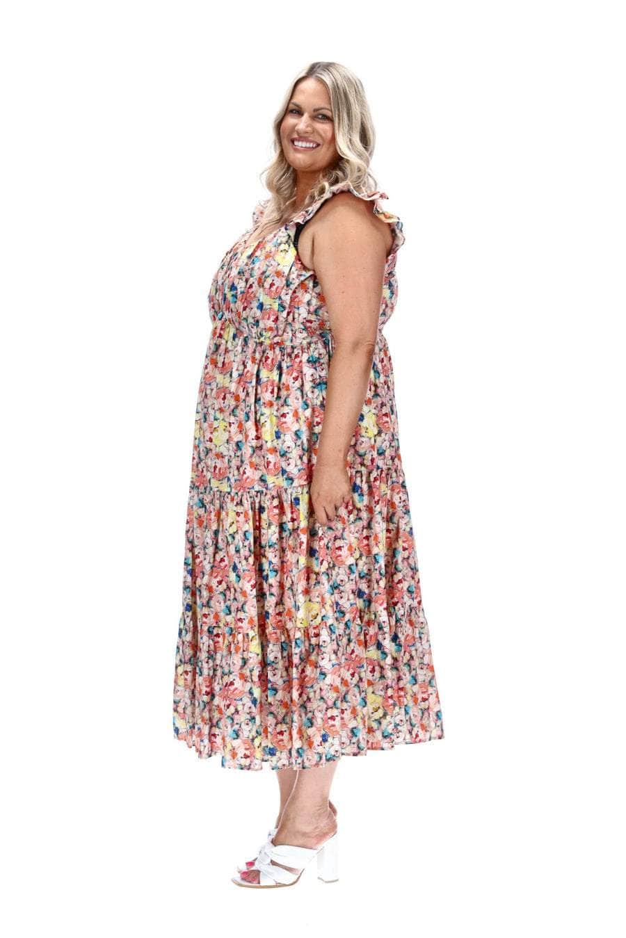 plus size gathered dress