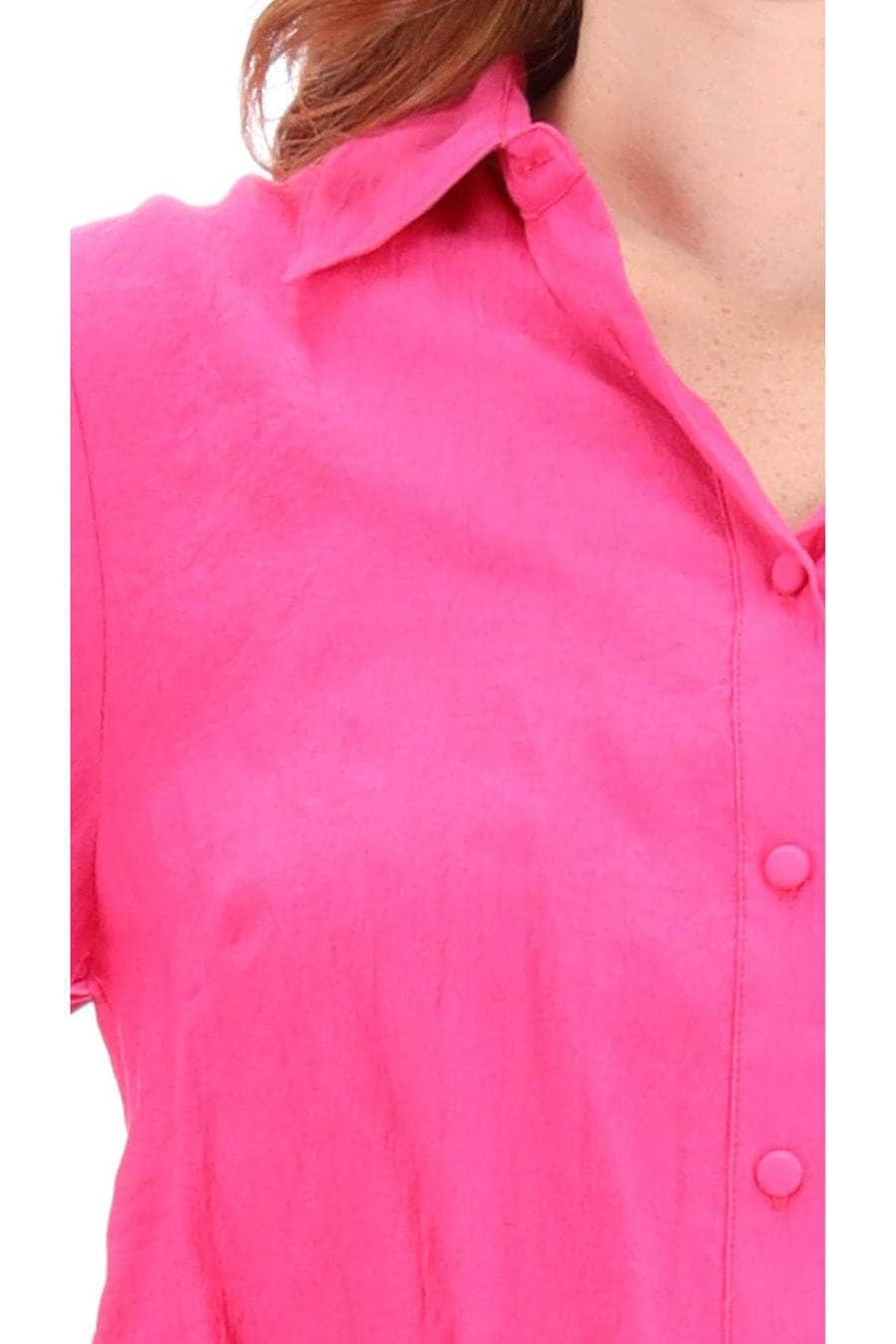 Jaxon Shirt blouse balloon sleeve shirring Pink
