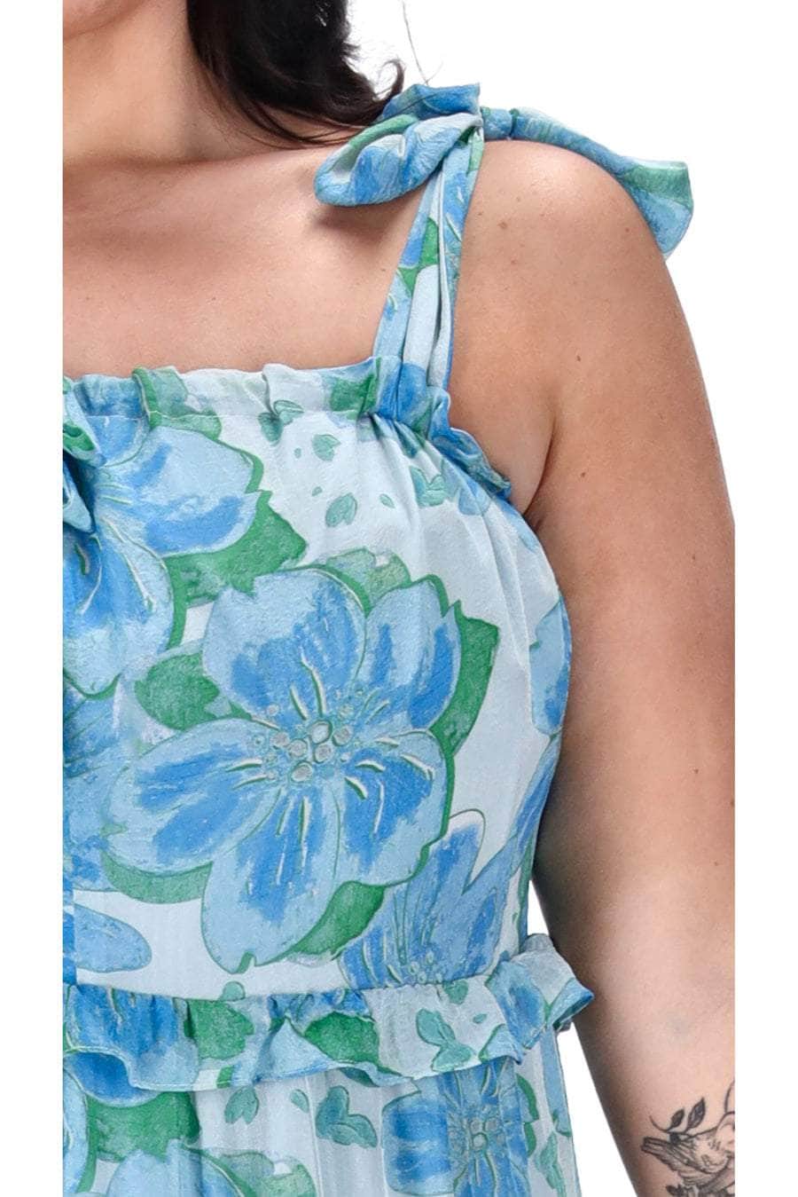 plus size blue floral dress