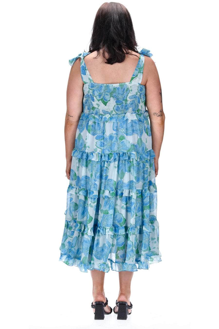 plus size blue floral dress