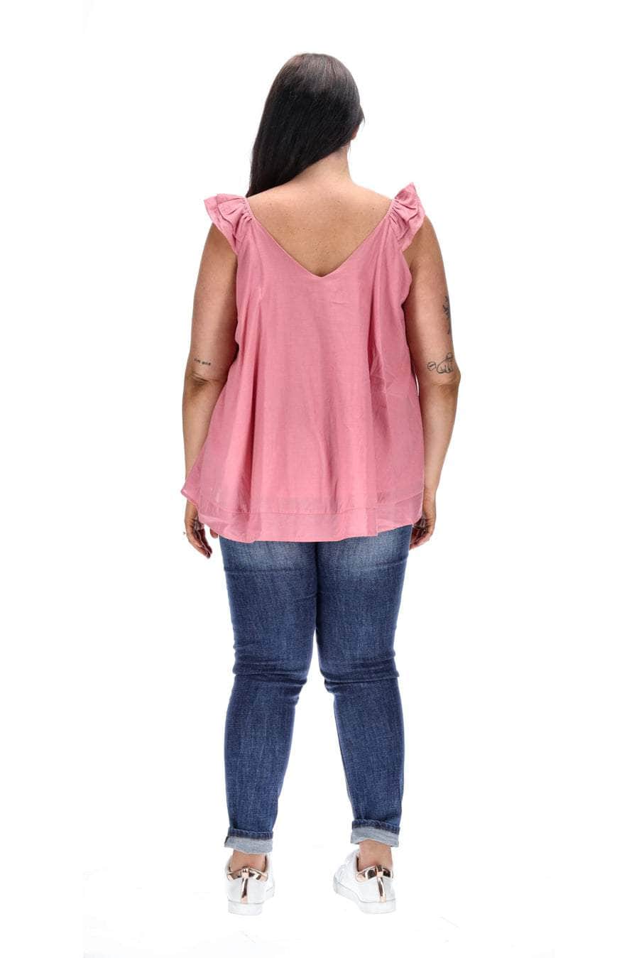 Quinn V Neck Top Pink 5