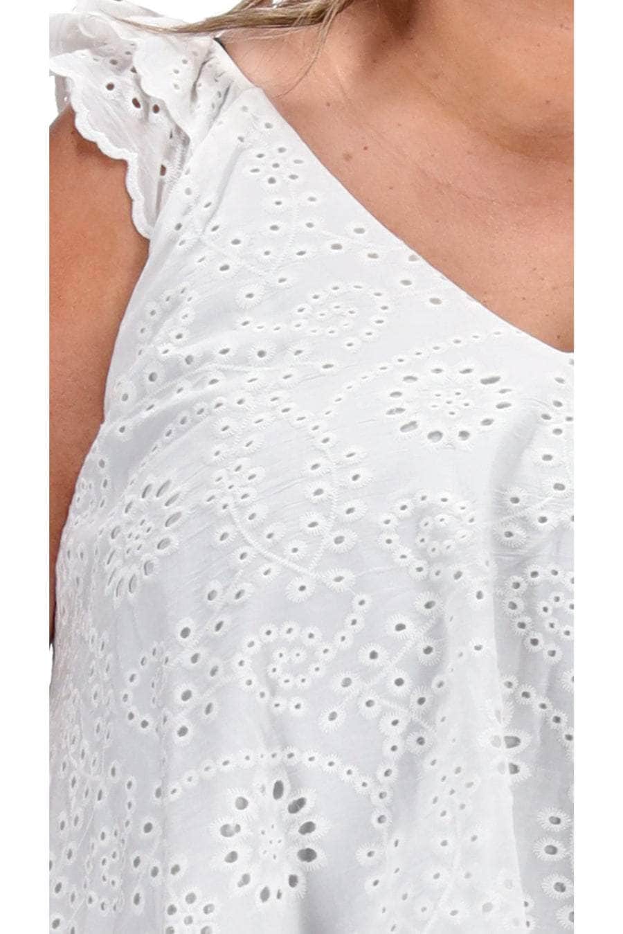 plus-size V Neck Top White